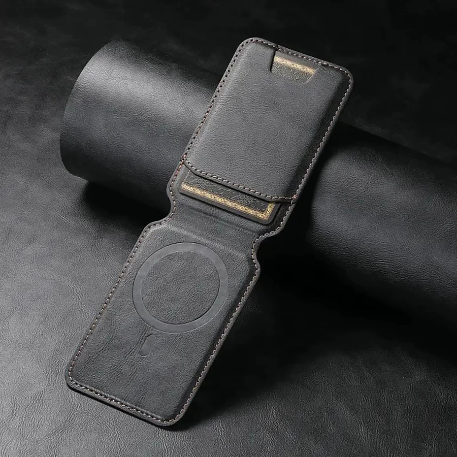 Magnetischer MagSafe Kartenhalter aus PU für Apple Smartphones in Schwarz oder Braun - Bild 2