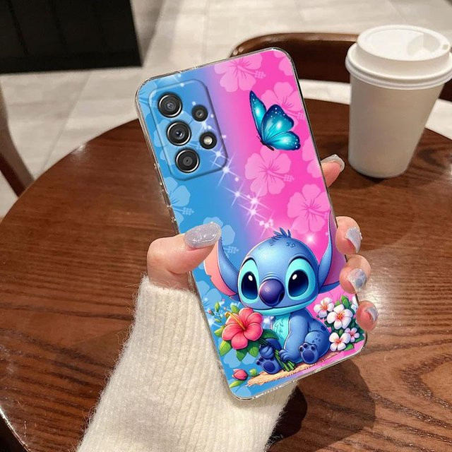 Stitch Clear Case Stoßfeste Hülle mit Schmetterlings-Design für Samsung Galaxy A57 A37 A56 5G A36 A55 A54 A35 A26 A07 A17 A16 A06 A34 A15 Transparent Multicolour - Bild 1