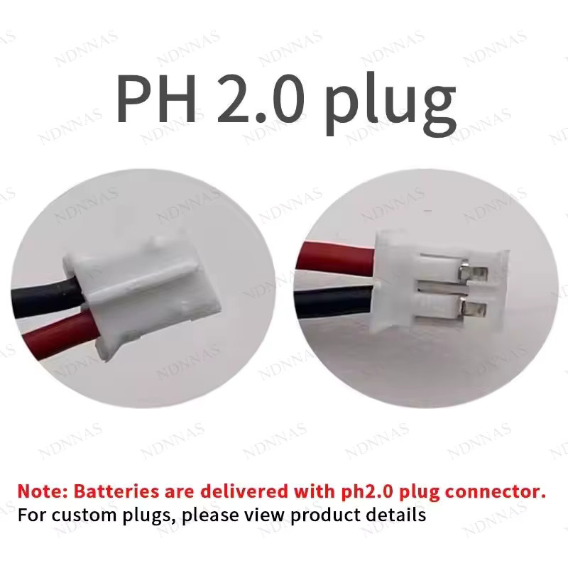 NDNNAS Lipo 2000mAh Akku 3,7V Li-Polymer Lithium-Ionen-Batterie in Gelb - Bild 2