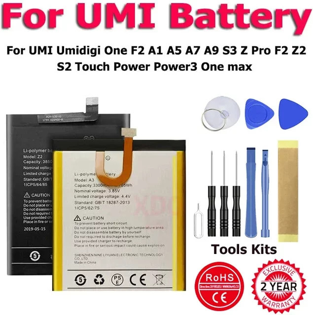 XDOU Akku in Schwarz für Umidigi A1 S2 A3 A9 A5 Z2 A7 F2 S3 F1 Z Pro Lite Power3 OneMax OnePro Touch Power - Bild 1