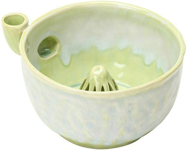 Lulou Keramik Beerenwaschschale mit Sieb in Green, B/H: 16 x 8 cm - Bild 1