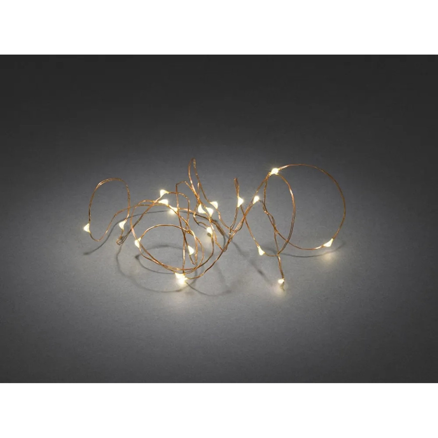 Konstsmide Micro LED Lichterkette für innen mit 40 warmweißen LEDs und kupferfarbenem Draht, batteriebetrieben - Bild 3