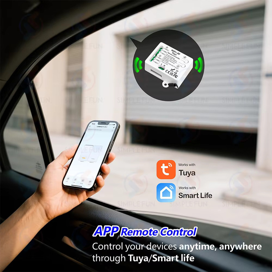 Tuya WiFi RF Smart Switch 2-Kanal Relais in Weiß zur Steuerung von Licht und Garagentor, kompatibel mit Alexa und Google Assistant - Bild 3