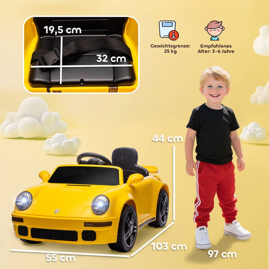 AIYAPLAY Kinder Elektroauto, Gelb, ab 3 Jahre - Bild 5