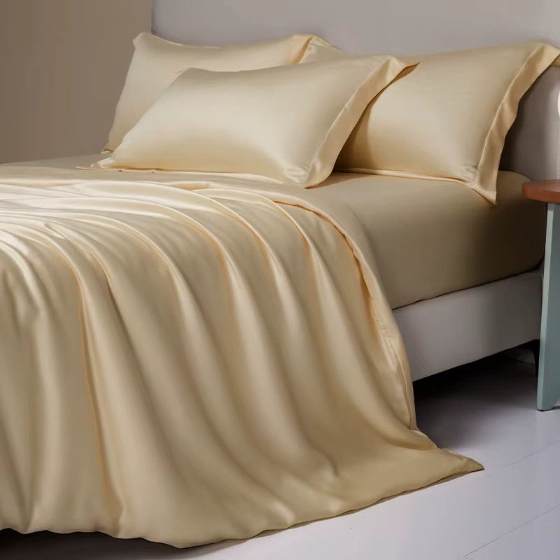 Dreamreal Bettwäsche-Set aus 100 % ägyptischer Baumwolle mit 1000 Thread Count, bestehend aus Spannbettlaken und Kissenbezügen in Uni-Optik - Bild 1