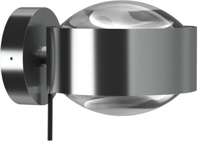 Top Light Puk Maxx Wall LED-Wandleuchte in Chrom Matt mit klarer Glaslinse und warmweißem Licht (2700K) - Bild 1