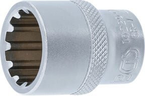 BGS Steckschlüssel-Einsatz Gear Lock 10220, Antrieb 1/2 Zoll, Schlüsselweite 20 mm, Silber - Bild 1