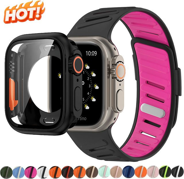 OAKCHARM Uhrenarmband Silikon, Schwarz, für Apple Watch - Bild 1