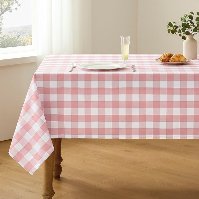 Wasserdichte Tischdecke von JINGYUE Pet in Salbeigrün und Weiß, kariertes Buffalo-Karo aus Polyester, waschbar, B/B: 140 x 280 cm - Bild 1