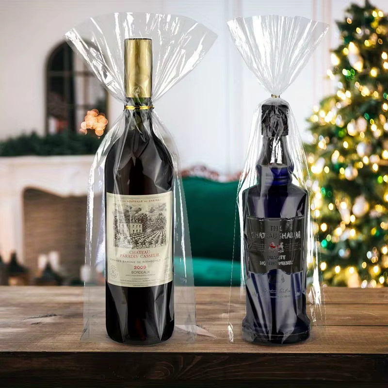 100 Stück transparente Zellophan-Plastiktüten zum Verpacken von Geschenken, Süßigkeiten und Wein - Bild 2