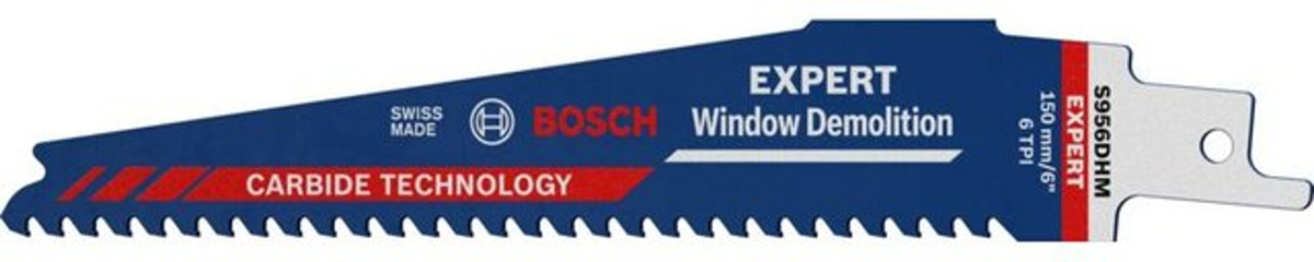 Bosch EXPERT Säbelsägeblatt Window Demolition S 956 DHM mit Carbide-Spitze für Holz und Kunststoff, 10 Stück, Blau - Bild 2