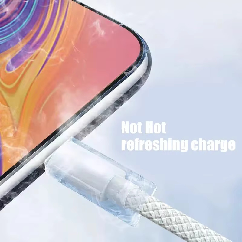 OIITH USB-A auf USB-C Kabel in Weiß mit Nylon-Geflecht für schnelles Laden und Datenübertragung - Bild 3