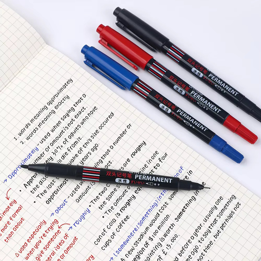 LOLEDE Doppelspitze Marker Set mit 20 Teilen in Schwarz, Blau und Rot, wasserfeste Permanent Marker für Metall, Holz und Dekorationen - Bild 3