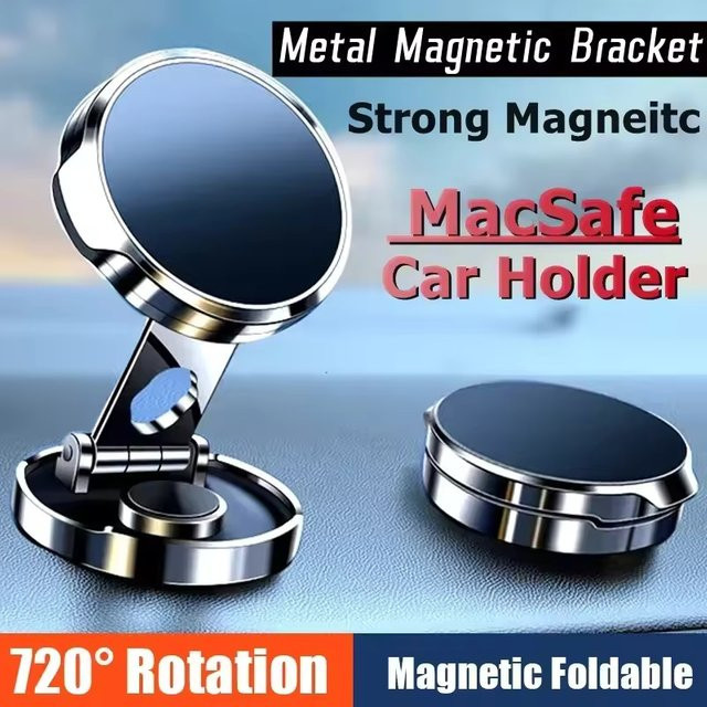 Universeller magnetischer Handyständer mit 720 Grad Rotation, faltbare runde Halterung für die Autohalterung - Bild 1