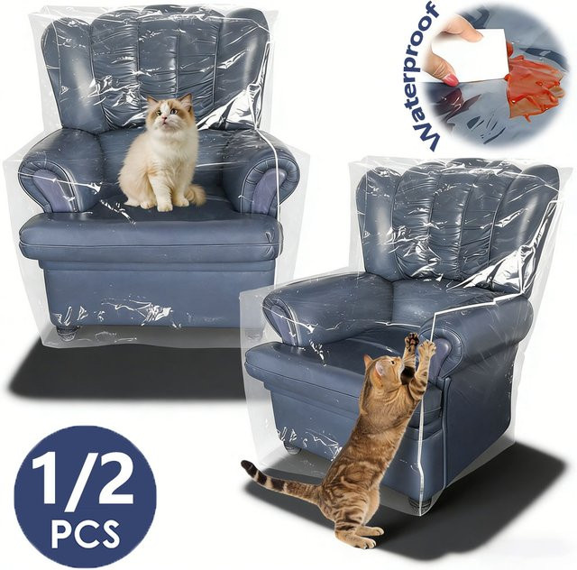 Willstar Sofabezug aus Kunststoff, transparent, wasserdicht und staubdicht als Kratzschutz für dein Sofa - Bild 1
