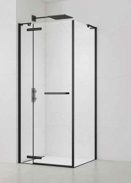 Swiss Aqua Technologies Eckdusche Duschkabine mit Easy Clean Beschichtung, Schwarz, Klarglas, B/T: 90 x 90 cm, Höhe: 200 cm - Bild 1