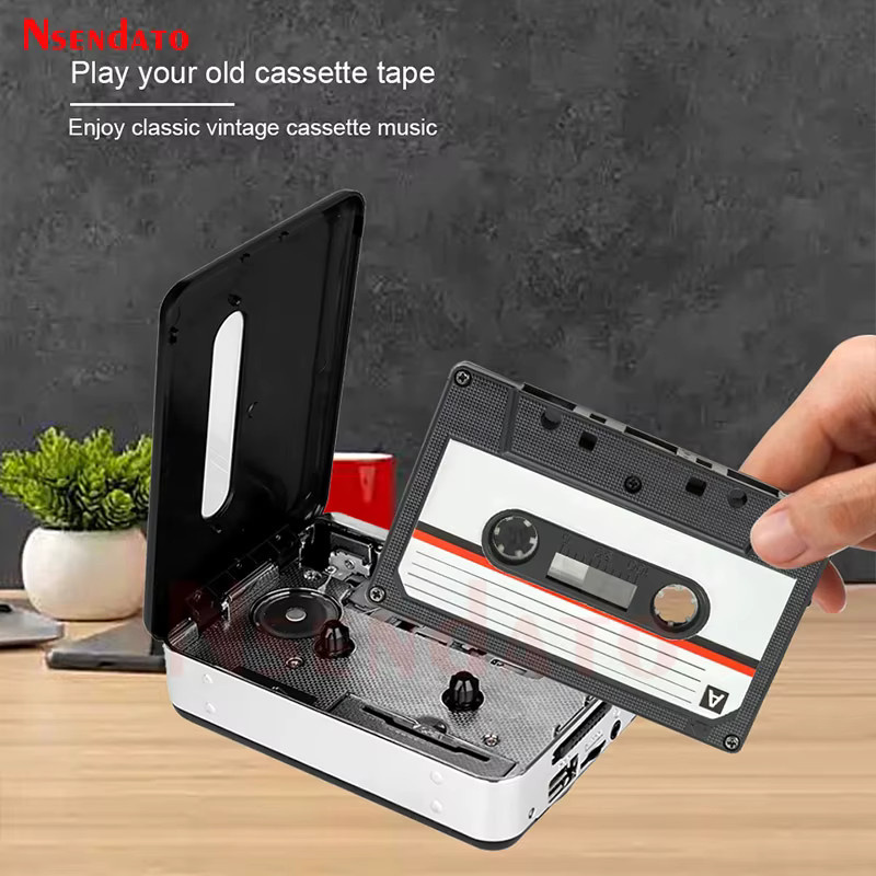 Nsendato USB-Kassettenspieler mit Kassette-zu-MP3-Konverter und Doppellautsprechern in Schwarz - Bild 5