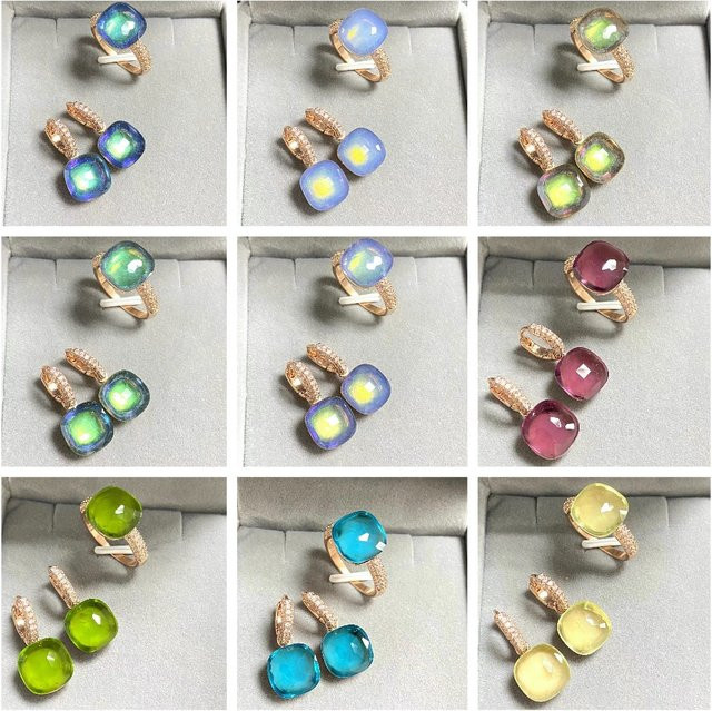 Kayfany Schmuck-Set, Ring und Ohrringe, Kristall, Bunt, Unisex - Bild 1