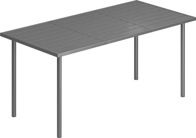 Outsunny Gartentisch aus Metall in Dunkelgrau mit Lamellen-Tischplatte für Garten, Balkon und Terrasse, B/T/H: 165 x 80 x 74 cm - Bild 1