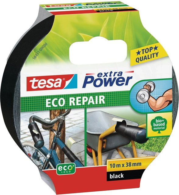Tesa Extra Power Eco Repair Gewebeband Schwarz Breite: 38 mm, Länge: 10 m - Bild 1