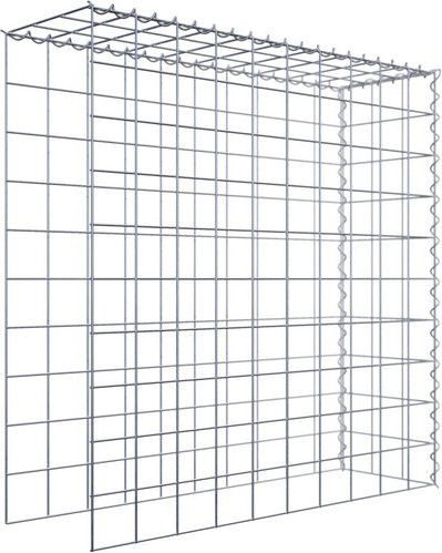 Gabiona Anbaukorb Typ 4 aus Stahl in Silbergrau, B/T/H: 100 x 100 x 30 cm - Bild 1