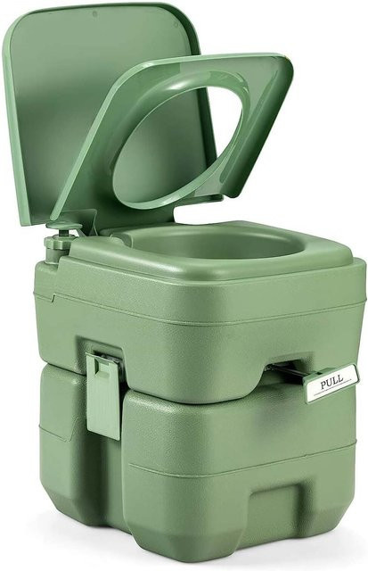 GOFLAME Campingtoilette mit abnehmbarem Abwassertank, tragbare mobile Toilette für Reisen, Farbe: Grün, 20L + 12L - Bild 1