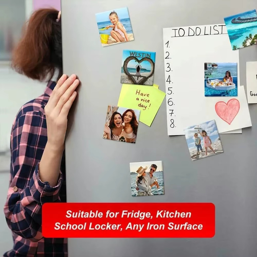 100 Stück DIY Foto-Kühlschrankmagneten quadratisch aus Acryl und Karton, Maße: 50 x 50 mm, 53 x 80 mm und 65 x 90 mm - Bild 2