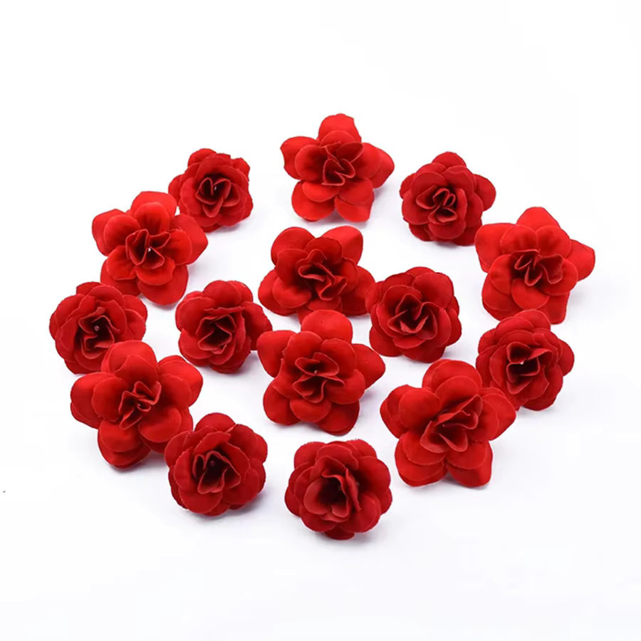 Künstliche rote Rosenköpfe für Valentinstag, Hochzeit und DIY-Dekorationen - Bild 3