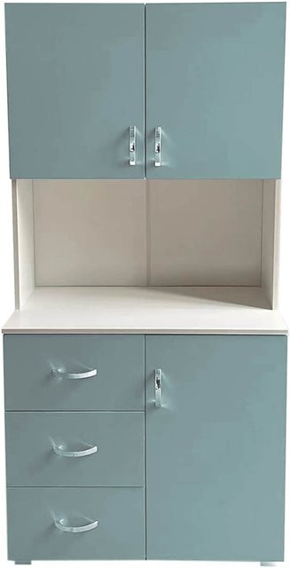 HTI-Living Badschrank in Hellblau und Weiß mit Regalfächern und Schubladen - Bild 1