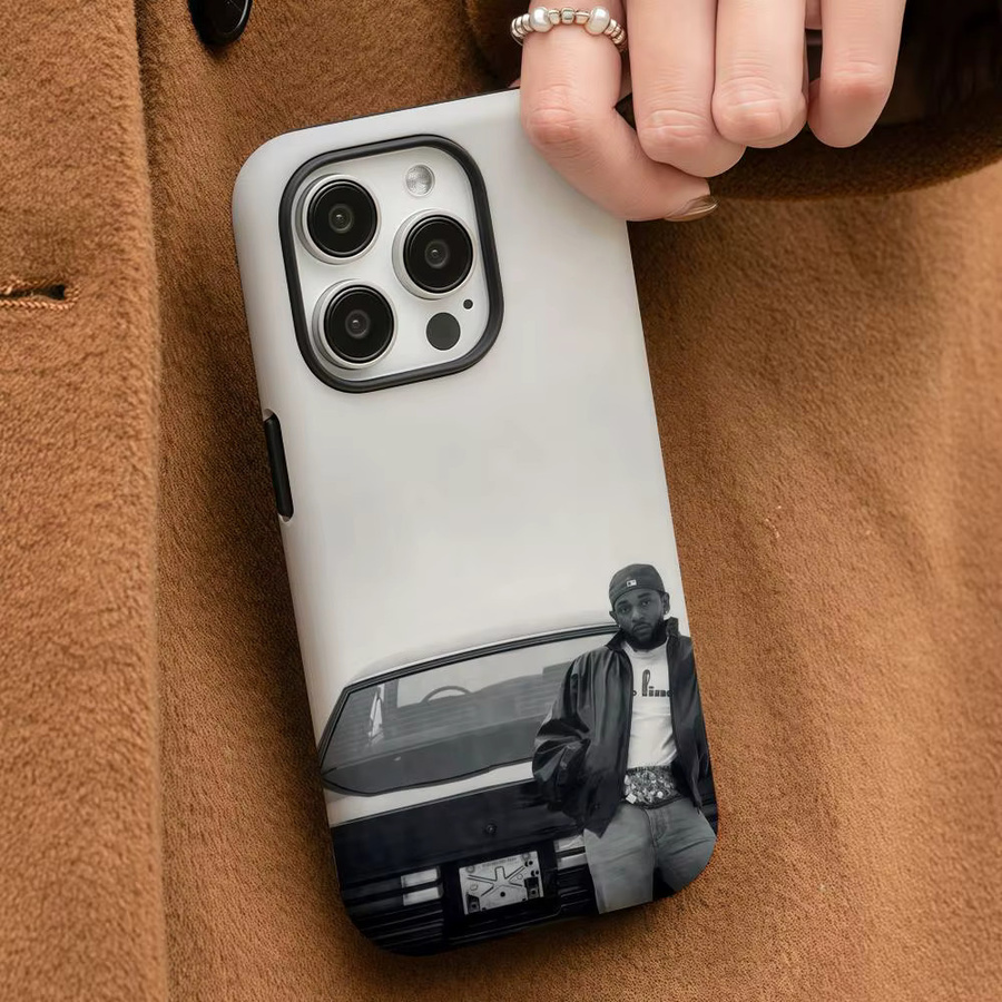 K-Kendrick Lamar GNX Handyhülle für iPhone 17 16 15 14 13 12 Pro Max Plus in Weiß mit glänzender HD-Doppelschicht-Flüssighartschale - Bild 3