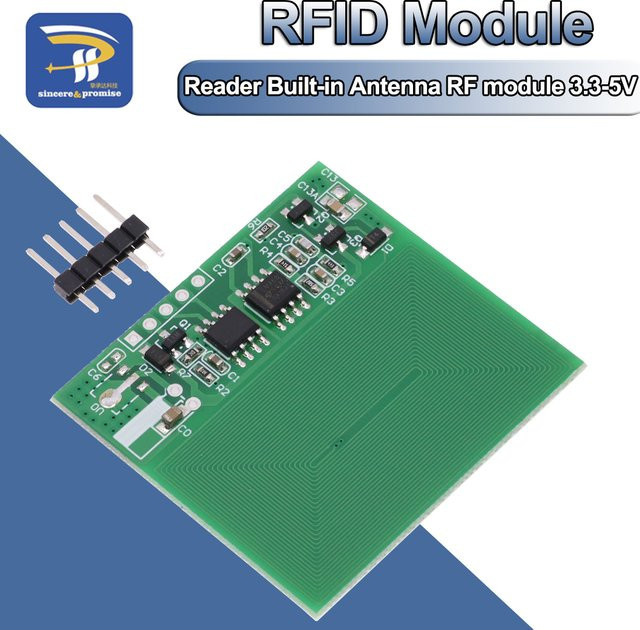 RDM6300 RFID-Kartenleser-Modul 125 kHz mit integrierter Antenne und UART-seriellem Ausgang in Grün - Bild 1
