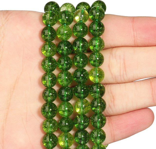 AOHAYOOMQ Perlen Naturstein Peridot, Olivin, Bunt, Unisex - Bild 1