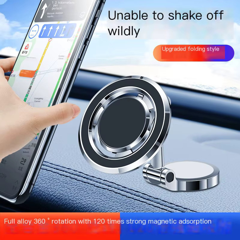 Magnetischer Handyhalter aus Metall für iPhone 14 13 12 Pro Max mit MagSafe Unterstützung, Farbe: Silber, Verstellbare Autotelefonhalterung für Armaturenbrett und Desktop - Bild 2