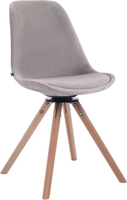 DELUKE Esszimmerstuhl VAZON in Grau mit Samtbezug, rundes Design, B/T/H: 48 x 56 x 84 cm - Bild 1