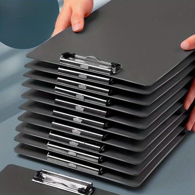 6-teiliges Klemmbrett-Set aus Kunststoff in Schwarz im A4-Format - Bild 1