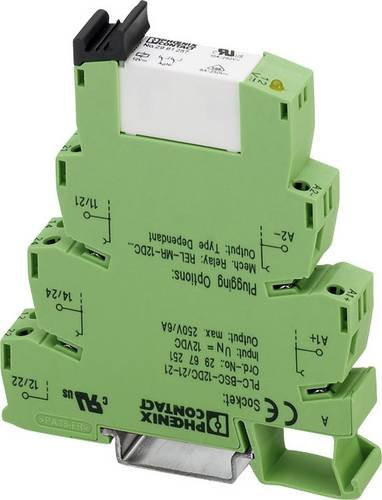Phoenix Contact Interface Relais PLC-RSC-24DC/21-21 in Grün, 24 V/DC, 6 A, 2 Wechsler - Bild 1
