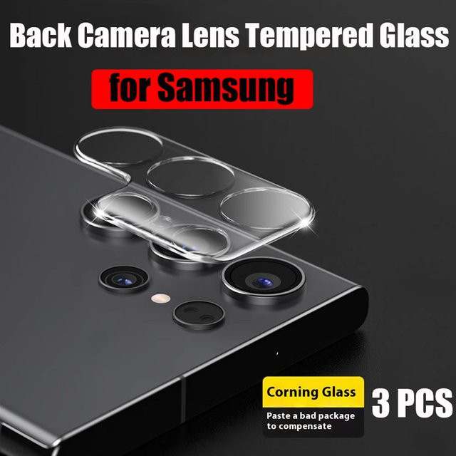 3er-Set gehärtetes Glas für Samsung Galaxy S24 S23 S22 S21 Ultra Kameraobjektiv-Schutz, transparent - Bild 1