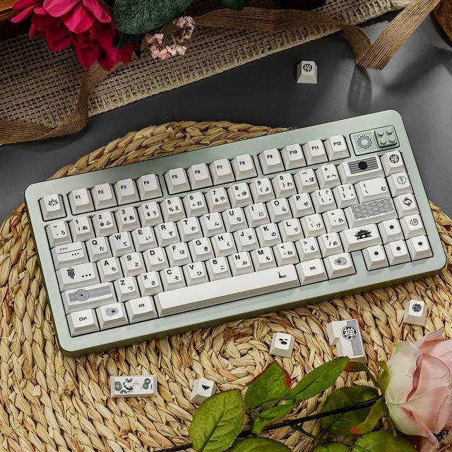 Venit Keys Tempel Tastenkappen in Weiß, 144 Stück PBT Keycaps im Cherry-Profil für mechanische MX-Tastaturen - Bild 1