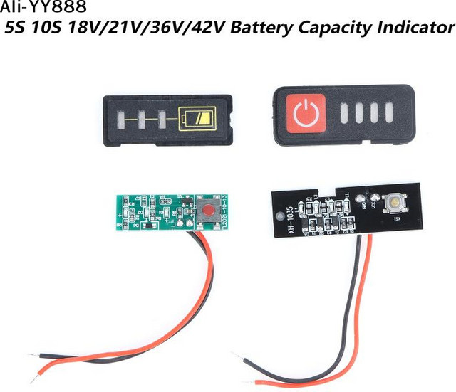 Y8 LED-Display Batteriekapazitätsanzeige für Lithium-Akkus von 18V bis 42V, Ladetester für elektrische Bohrschrauber in Schwarz - Bild 1