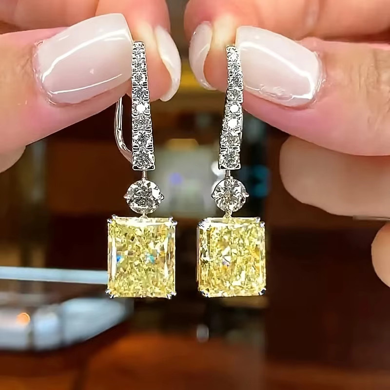 Huitan Ohrringe, Gold, gelbe Zirkonia, Damen - Bild 3