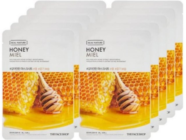 THE FACE SHOP Real Nature Honig Gesichtsmaske, 10er-Set, mit Honigextrakt - Bild 1