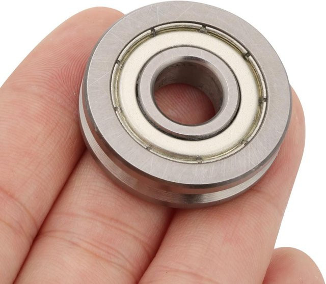 Fishine V6000ZZ Stahl V-Nut Einzelrollenführungslager in Silber, Bohrung: 10 mm, Außendurchmesser: 30 mm, Breite: 8 mm - Bild 1