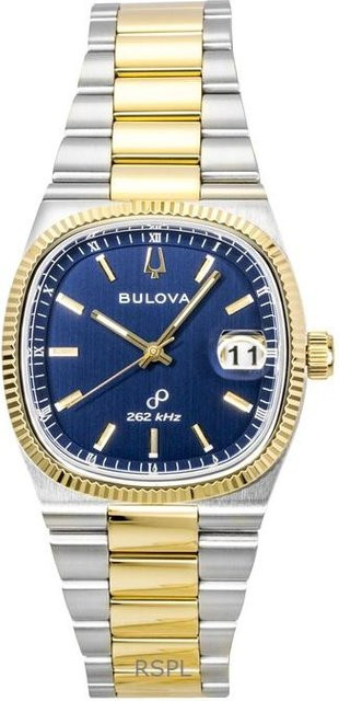Bulova Armbanduhr Super Seville, Edelstahl, Bicolor, blaues Zifferblatt, Quarz, Herren - Bild 1