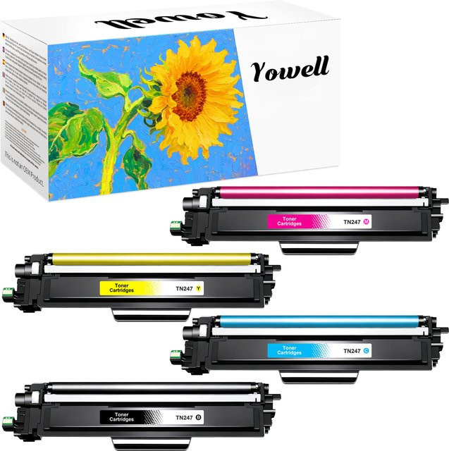 Yowell TN247 TN243 Tonerkartuschen Multicolor für Brother MFC-L3750CDW MFC-L3770CDW HL-L3230CDW DCP-L3550CDW mit hoher Reichweite - Bild 1