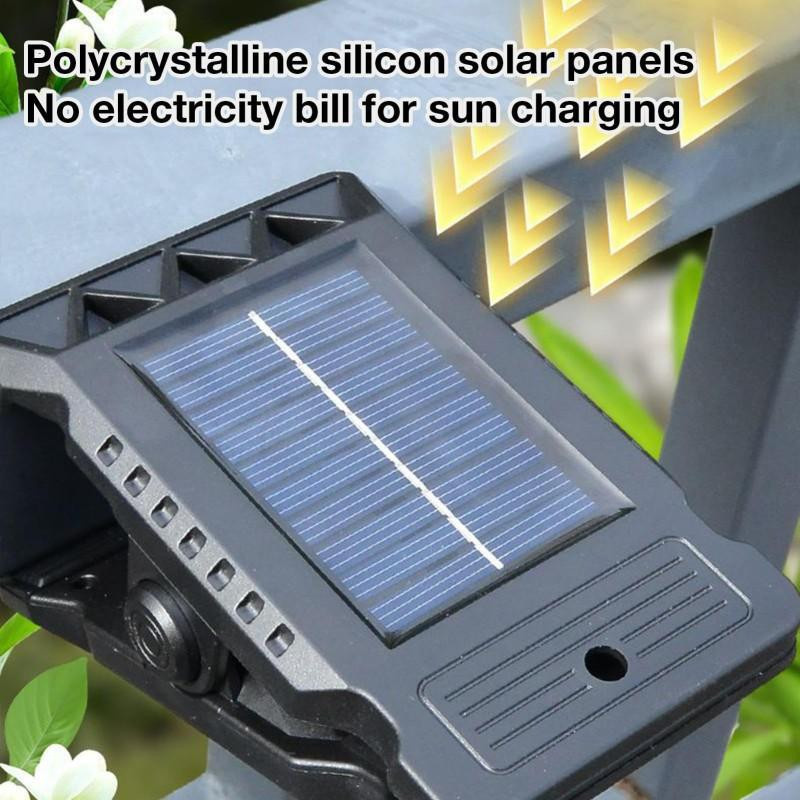YJMP Super Lighting Clip-on LED Solarleuchte mit Bewegungssensor, wasserdichte Außenlampe in Schwarz für Garten, Garage, Hof und Zelt - Bild 7