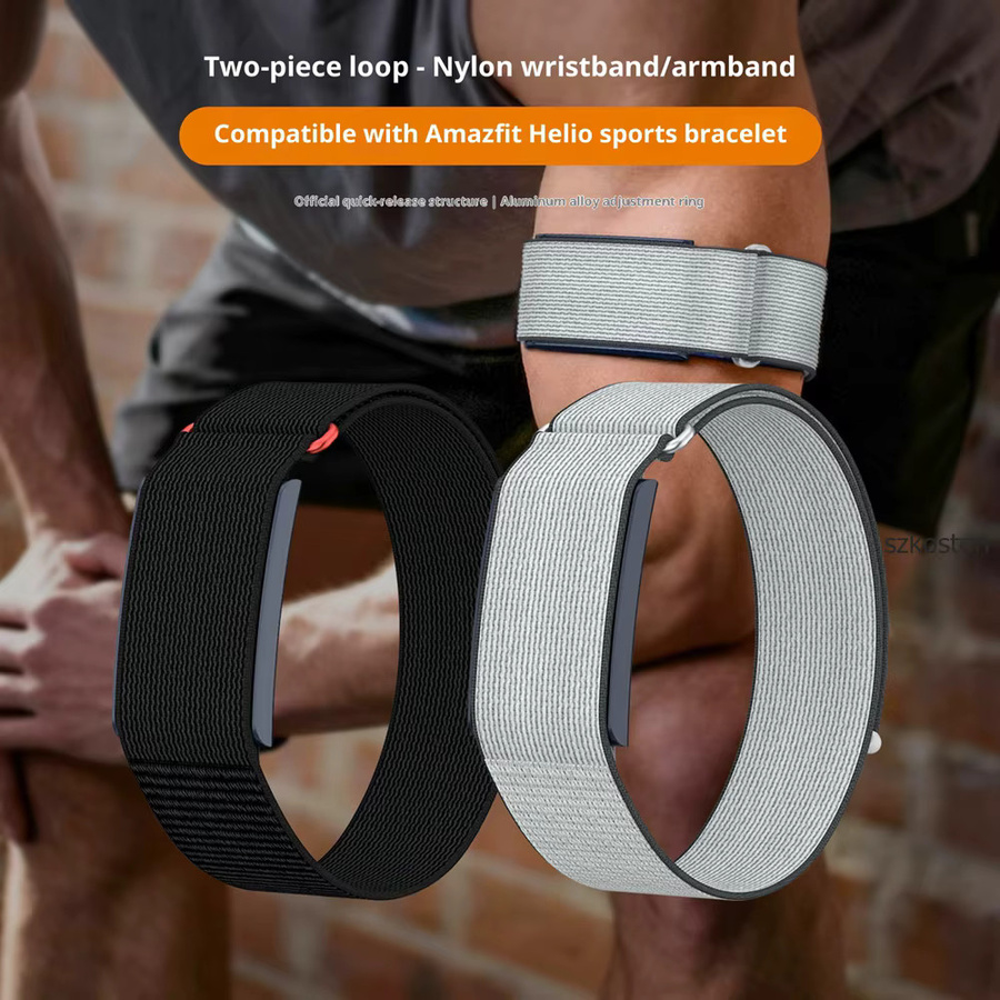 SZKOSTON Verstellbares Nylonband für Amazfit Huami Helio, atmungsaktives Sport-Armband für Fitness-Tracker, Unisex - Bild 2