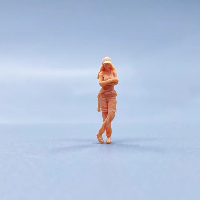 EHCMODEL Figuren, Maßstabsmodell, Kunstharz, Brille tragen und lange Haare, ungefärbte Miniaturen, Diorama, handbemalt - Bild 1