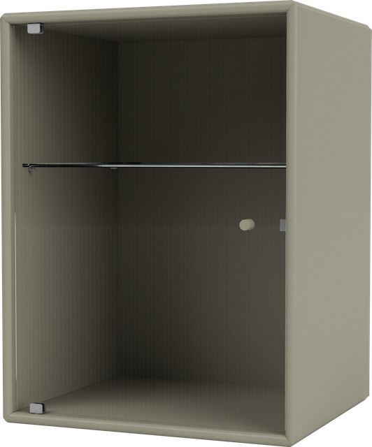 Montana Ripple Badezimmerschrank in Grün mit geriffelten Glastüren und internen Regalen - Bild 1
