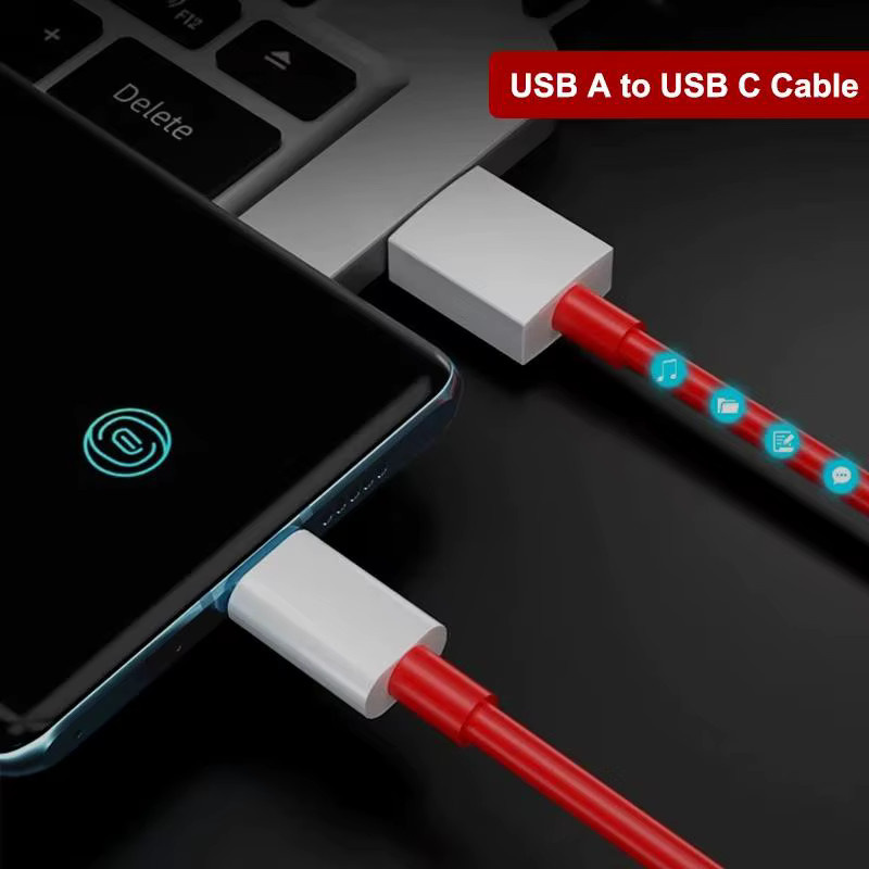 OnePlus 65W 5A USB-C Schnellladekabel für Warp Charge und SuperVOOC in Rot - Bild 4