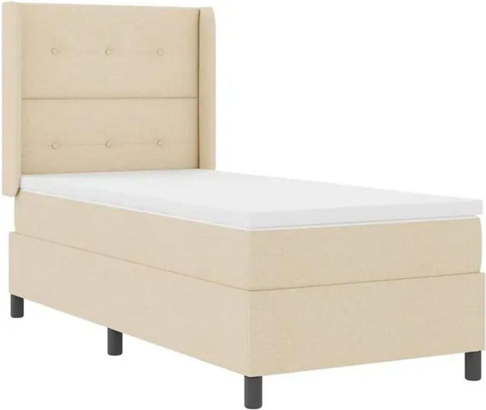 Modernes Boxspringbett mit Matratze von vidaXL in Beige aus Stoff, B/T: 100 x 200 cm - Bild 1